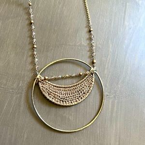 Anthropologie Boho Gold Rhinestone Necklace